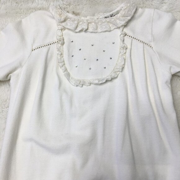 Pili Carrera Baby Girl White Lace Pajama Footsie Onesie Size 6 Months - Picture 4 of 12